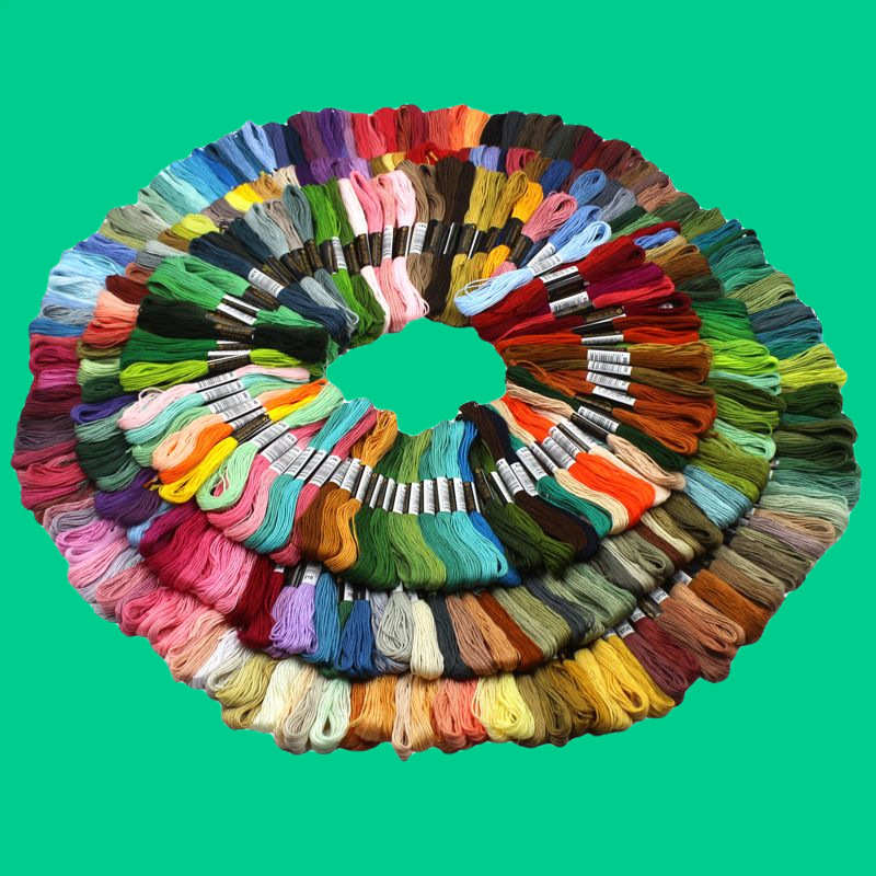 447色手工DIY十字绣线 编织彩色棉线刺绣线 十字绣绣线