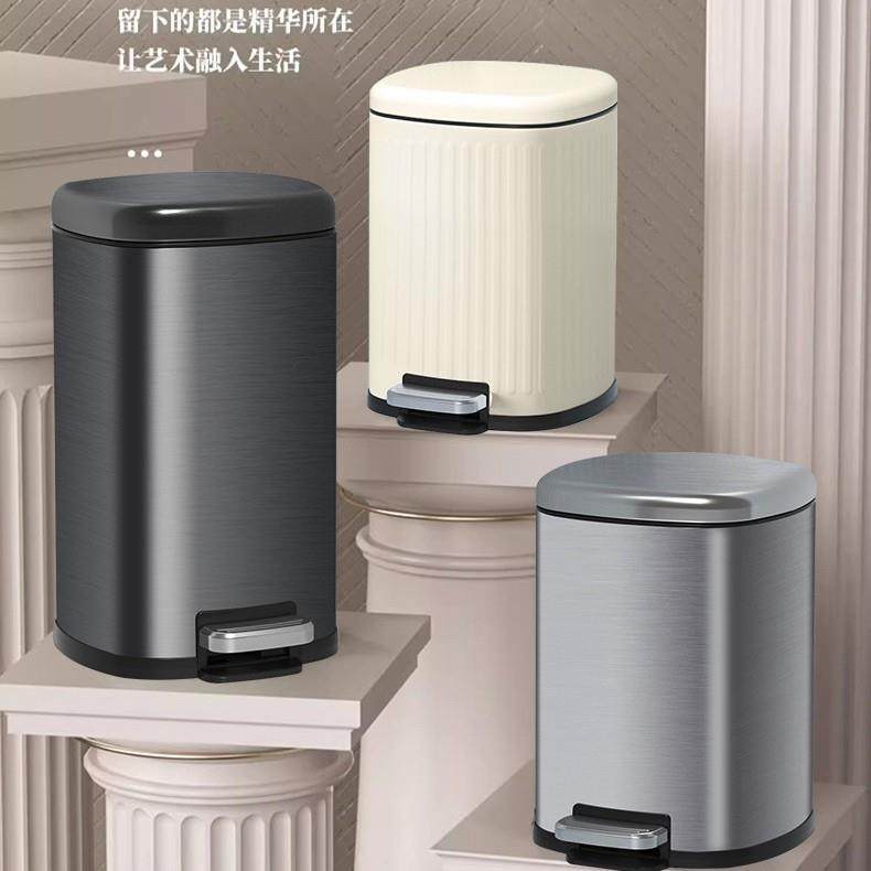 12L新厨锈钢垃圾桶EIX不脚踏有盖内外双桶房间客厅房款办公室收纳