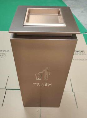 家用方形金垃圾外桶室内分类黑玫瑰金yh-256A收纳桶户锈钢不垃圾
