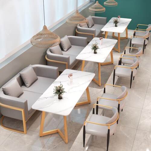 北欧茶餐厅甜品店商用卡座沙发奶茶店沙发桌椅组合休闲咖啡馆沙发