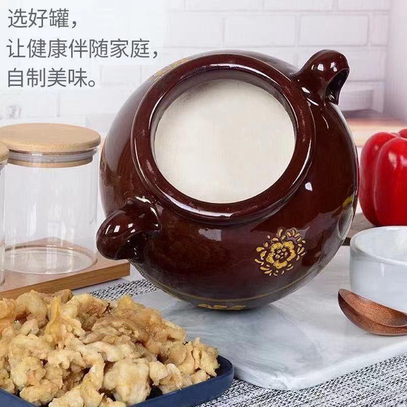 猪用油罐子家陶瓷大油厨房用品油坛EOR土陶油壶装加罐带盖油厚缸