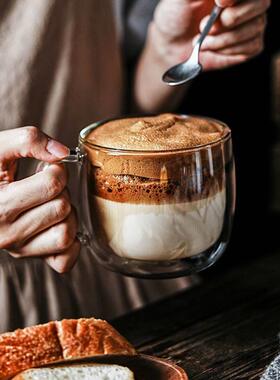 Glass Double Walled Heat Insulated Tea Cup coffee mug