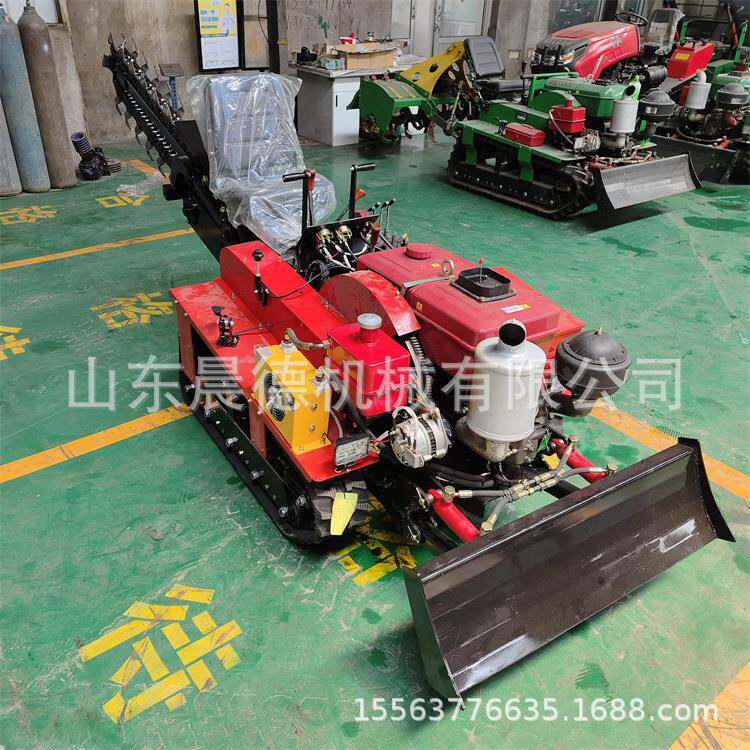 40马力双链条挖沟机 乘坐式一米深工程开沟埋水管开槽机