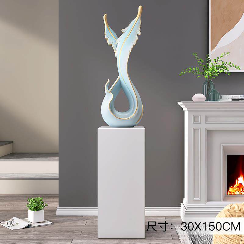 正品毛轻工艺品客厅落地摆件奢电视柜沙发旁家居饰品业乔开迁礼羽