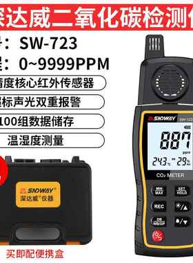 高档二氧化检测仪用二氧气化碳报警家器co2浓度定仪碳AZ77535体检