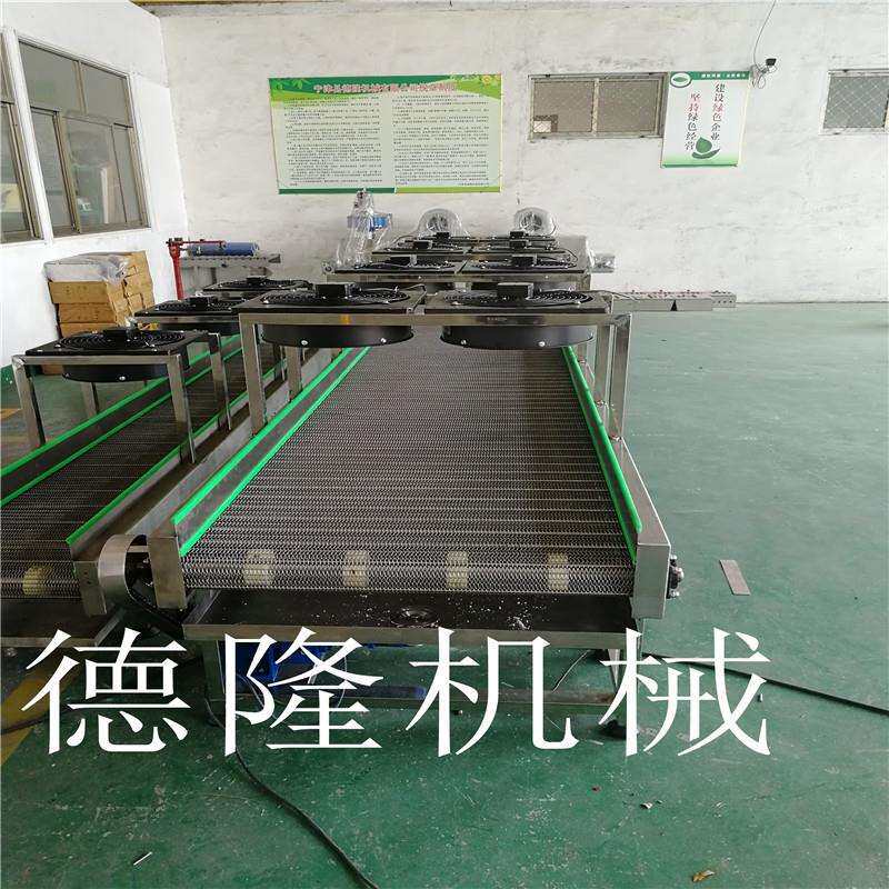 不锈钢链网输送机面条生产流水线豆干摊晾输送线风机传送带
