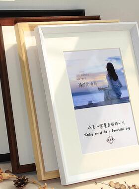定做实木相框画框挂墙北欧简约36寸 24 20寸8K4KA3A4广告海报装裱