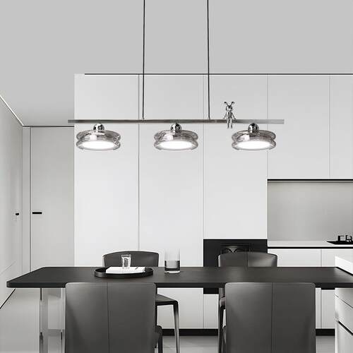 餐厅吊灯简约现代2025新款饭厅餐桌灯创意设计长条岛台网红吧台灯