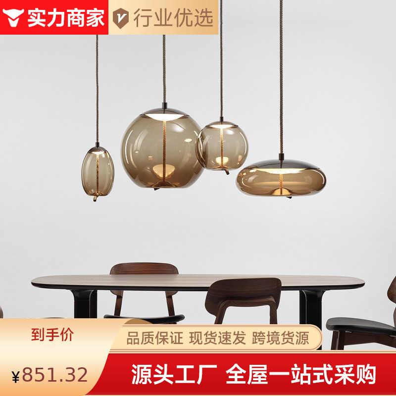 单头长线前台组合餐厅吊灯个性美式设计师卧室床头服装店橱窗灯具