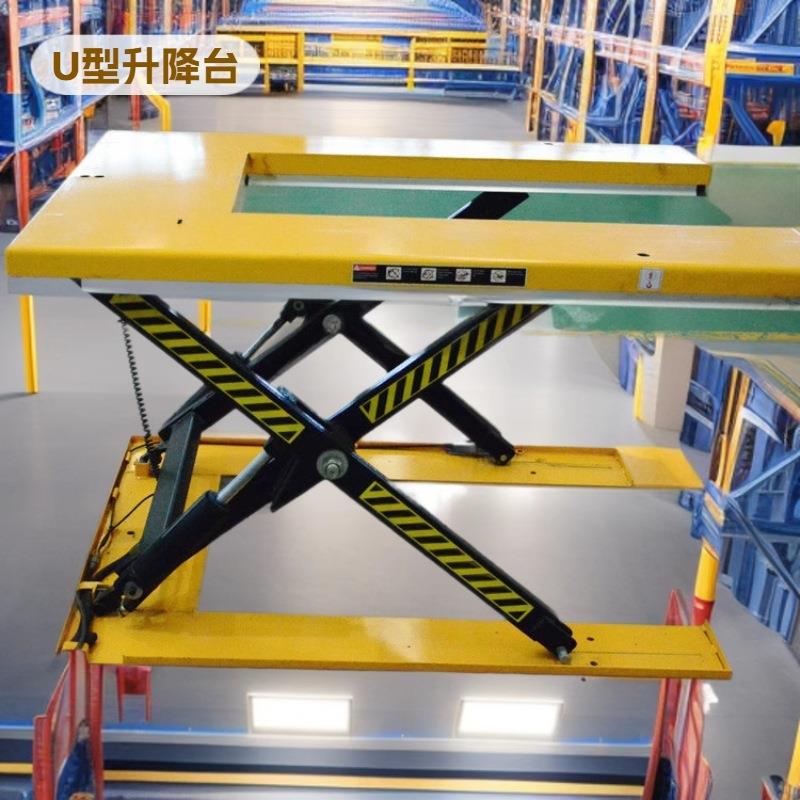 1.5吨免挖坑E型U字型升降台小体积大载重防火护墙板升降机厂家