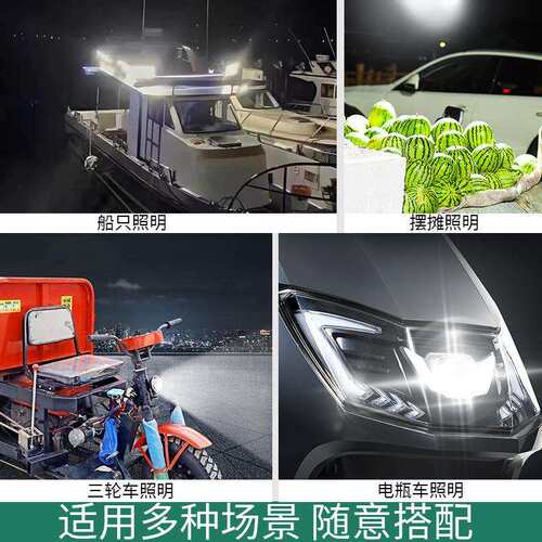 亚明12V24V36V48V低压LED投光灯船用电瓶夜市摆地摊蚂蚁照明射灯