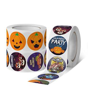 Halloween sealer pumpkin self-adhesive candy label万圣节贴纸