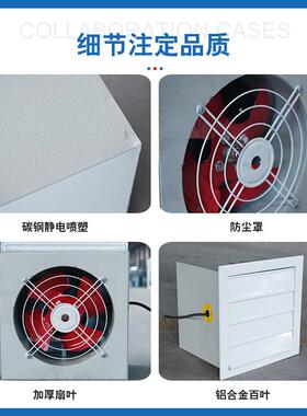 轴流风机工业通风机低噪声防雨型形玻钢QQF璃排风机风方壁式轴流