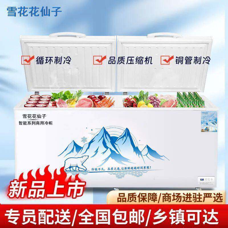 智能大冰柜商用大容量卧式冰柜家用全铜管节能温双温冷藏冷冻柜