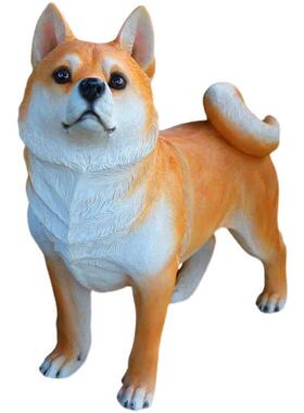 仿真狗摆件装落TB668927地花秋柴园饰犬雕塑模型庭院田犬看家入户