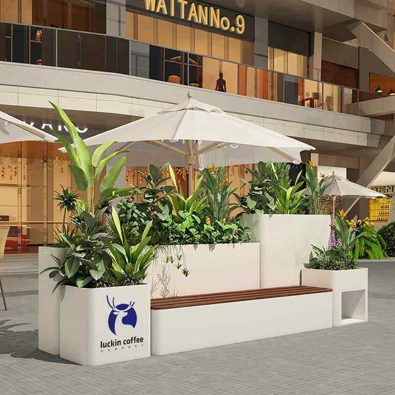 定制不锈钢花箱坐凳组合户外庭院造景花箱长方形花坛商业成品花箱,商业/办公家具,花坛/花箱,淘宝优惠券,粉丝福利购,淘宝优惠卷