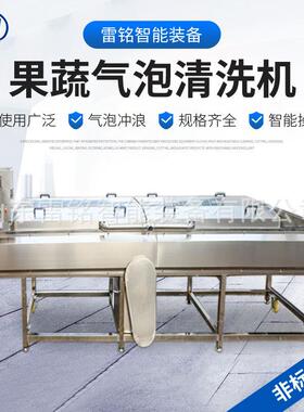 商用海鲜食材毛辊清洗机扇贝牡蛎全自动清洗设备果蔬气泡清洗机