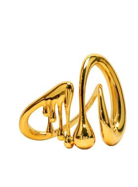 北欧电镀银色流体音符树脂摆件样板房家居客厅电视柜玄关桌面装饰