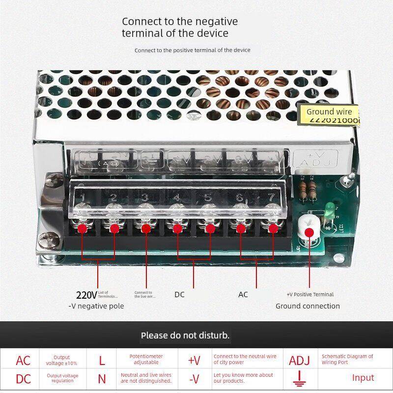 明伟S-250W-24V10A开关电源 220V转12V5A2A3A20A监控电源350W60W