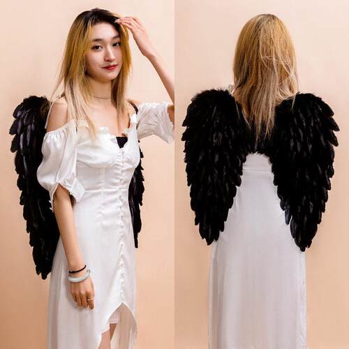 Halloween Angel Feather Wings Children Adult白色天使羽毛翅膀