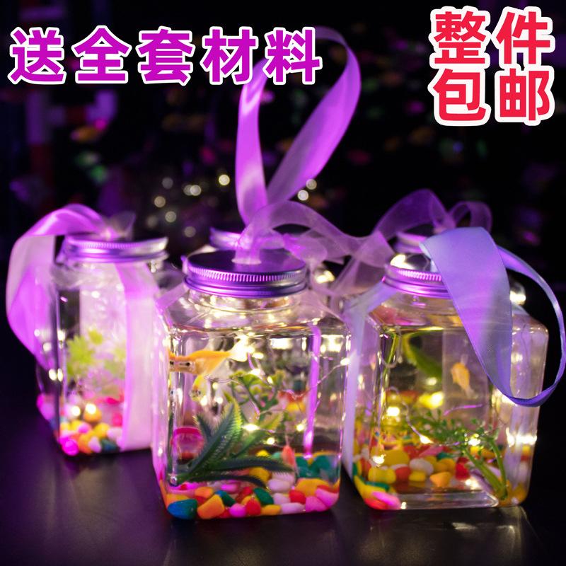 网红发光罐罐鱼瓶公园夜市摆摊鱼瓶发光瓶龟瓶发光塑料瓶
