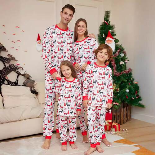 Card full floral print parent-child pajamas home wear long