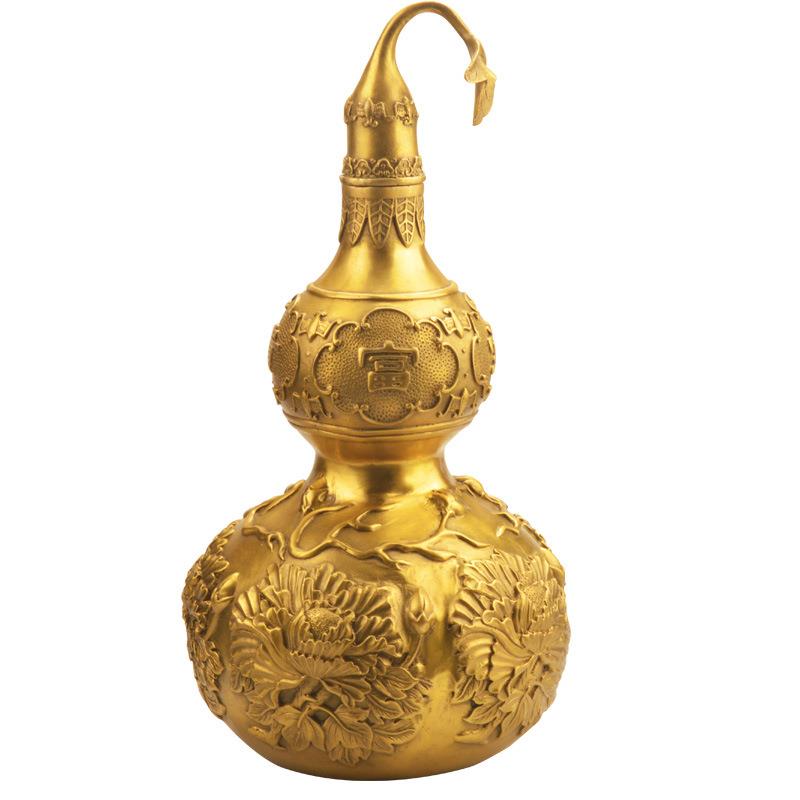 德缘居铜四季平安葫芦玉堂富贵葫芦葫芦金属工艺品家居摆件