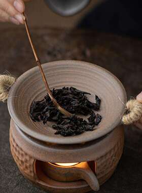 叶屿岩老炉泥圆灶烤茶炉烤茶F97T6HM5碟围煮茶器粗陶温茶器炒新茶