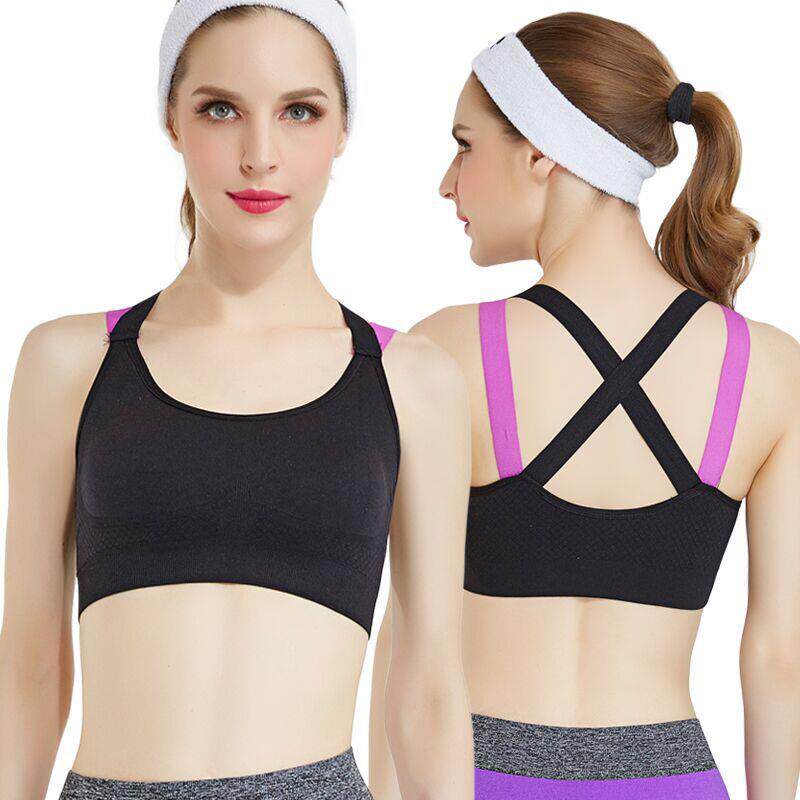 Sports bra cross vest style underwire bra yoga fitness - 实物图