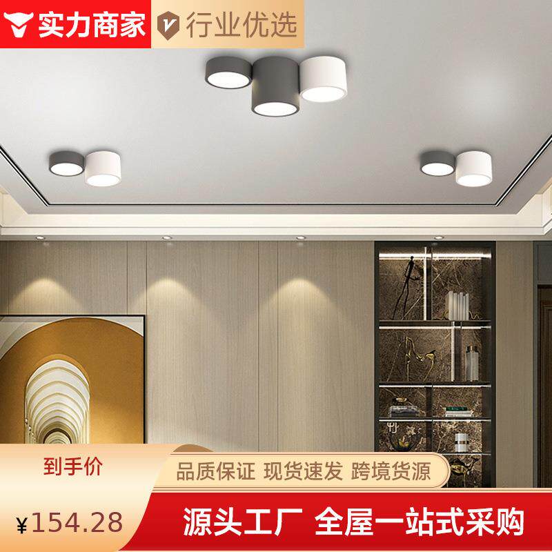 客厅无主灯简约现代led照明吸顶灯意式组合卧室阳台过道明装筒灯