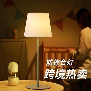跨境爆品卧室床头台灯PE滚塑充电氛围灯创意摆件小led床头柜