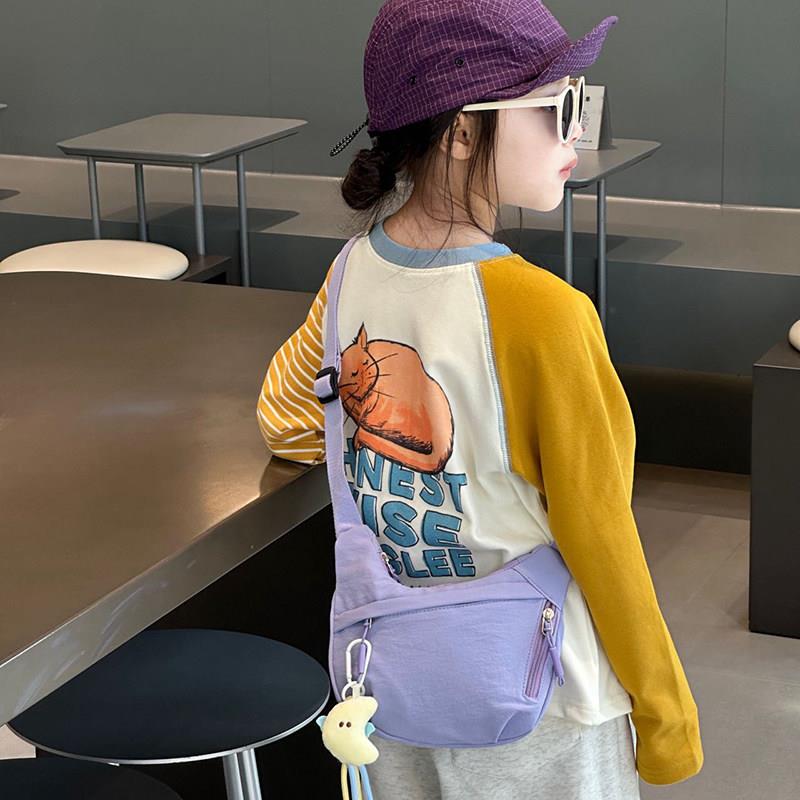 儿童包包潮酷洋派男童宝宝斜挎包小女孩水饺包外出休闲百搭单肩包
