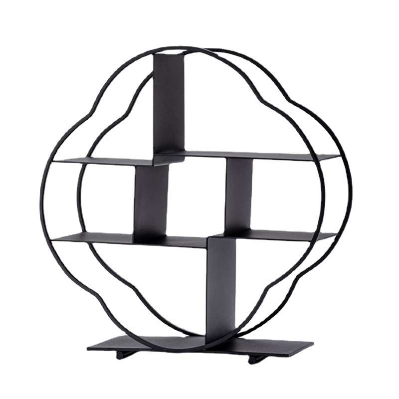 铁艺茶棚茶具茶壶茶杯收纳架新中式家居摆件样板房博古架陈列软装