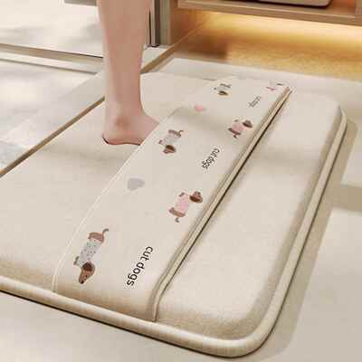 加厚毯生间地垫洗澡厕所门口浴吸卫水速干ltao9285绑带擦脚垫室防