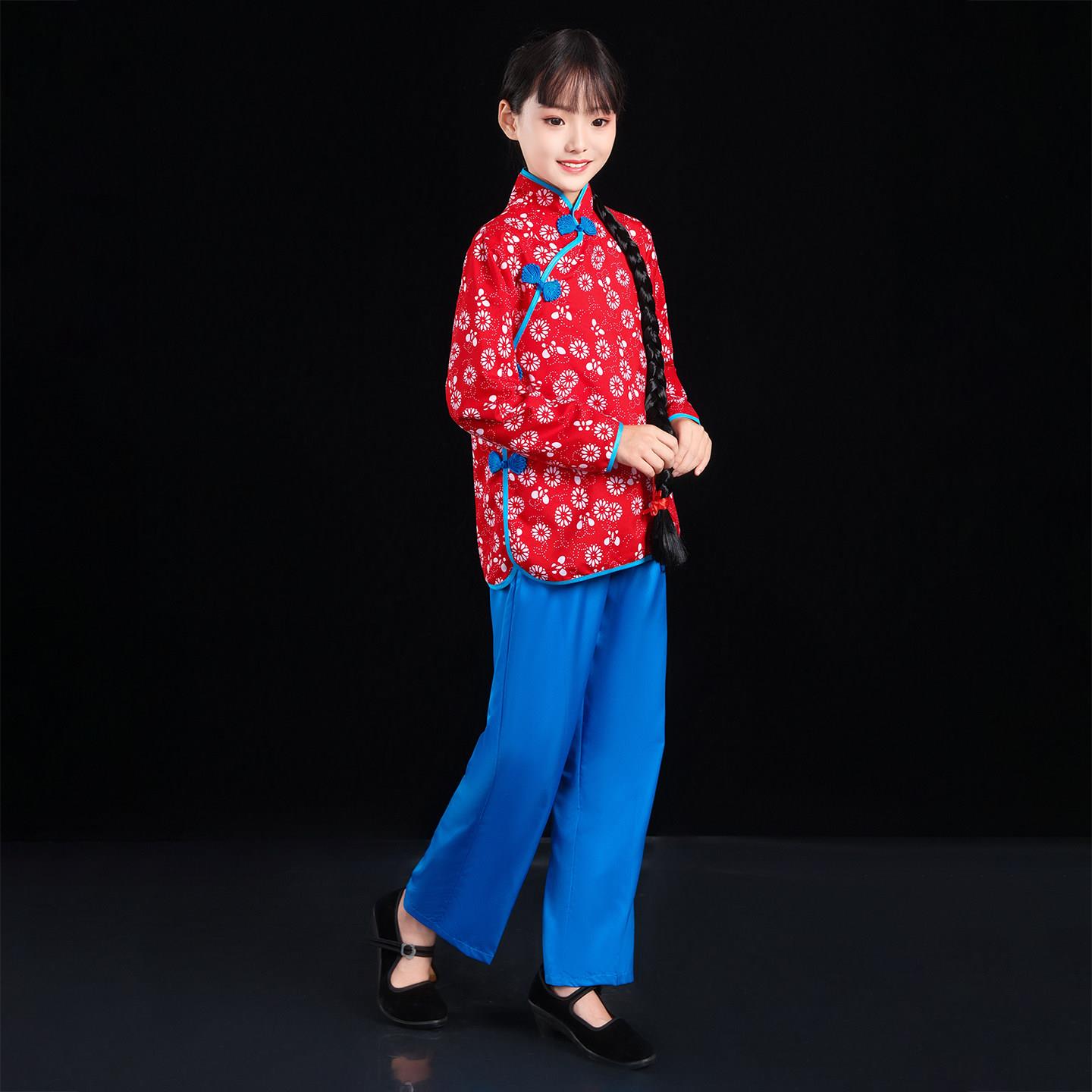 阿庆嫂话剧儿童李铁梅演出服女童京剧戏曲舞台小品采茶女表演服装