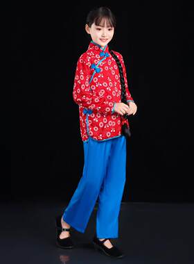 阿庆嫂话剧儿童李铁梅演出服女童京剧戏曲舞台小品采茶女表演服装
