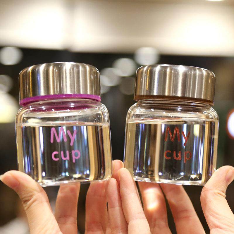 迷你水杯玻璃杯女小巧便携随手杯可爱小号耐热花茶杯清新网红包邮