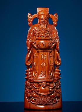 花梨木雕文财神爷神像摆件实木家用店铺供奉范蠡菩萨红木工艺礼品