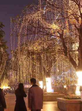 ELD圣星星灯串线节日灯户外防水诞HVB灯装饰灯工程亮彩化灯橱窗布