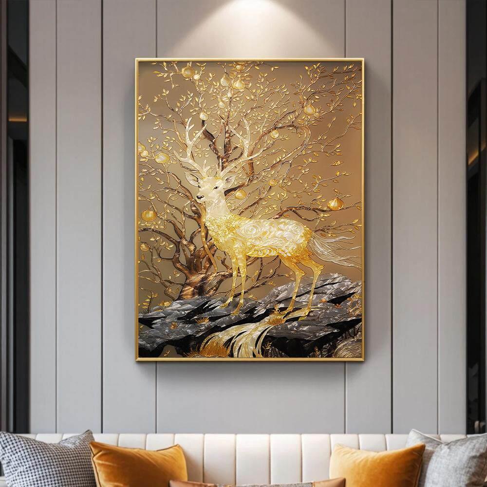 手工珐琅彩装饰画现代轻奢走廊玄关屏风挂画客厅沙发背景墙壁画