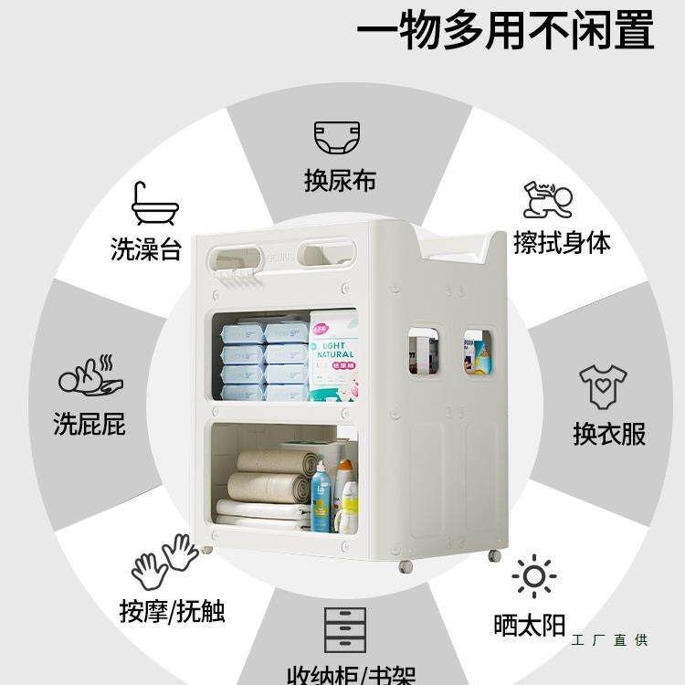 婴儿尿布台宝宝多功能护理台换尿布可移动新生洗浴婴儿床