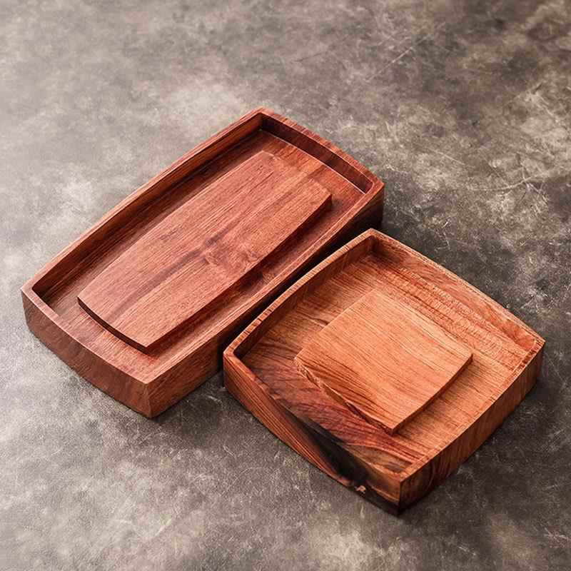 简约小盘家用简易茶台花梨实木储茶水茶海具茶托盘干泡盘型EHN壶