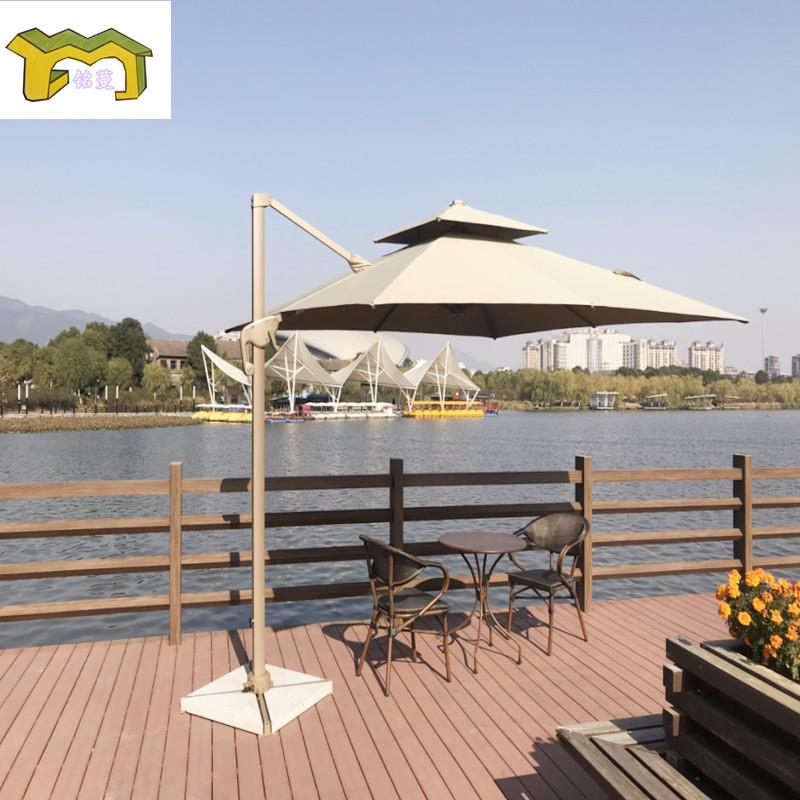 户外方形罗马伞手动.5m庭院伞别墅铝合金色织布遮阳伞加印logo
