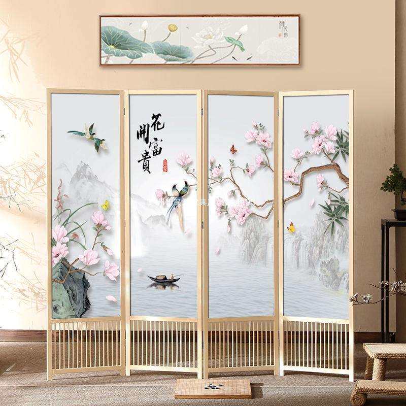 实木屏风隔断现代简约家用折叠移动客厅卧室书房遮挡屏酒店办公室