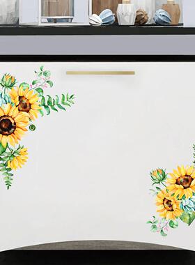 ZW152向日葵花藤墙贴 冰箱橱柜玻璃马桶贴外贸可移除贴