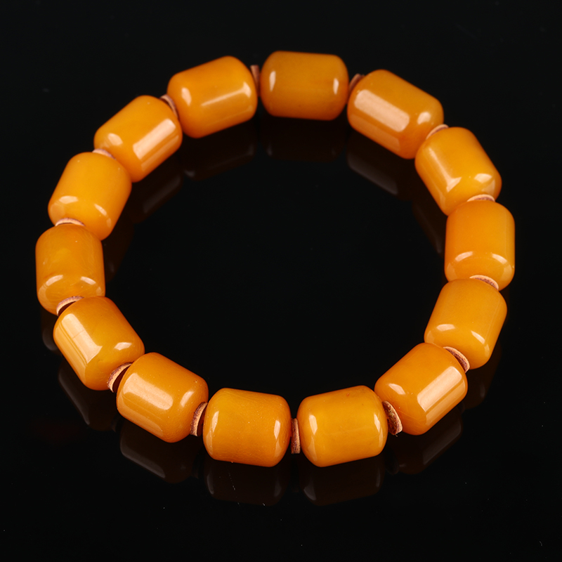 15.66克蜡质浓郁回流老蜡蜜蜡随形桶珠手链佛珠手串男女礼物保真