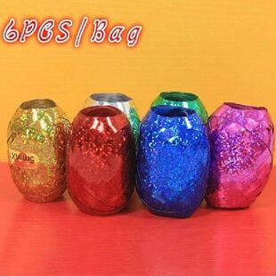 6Pcs/Bag 10m*5mm Foil Balloon Ribbon Wedding Birthday Party