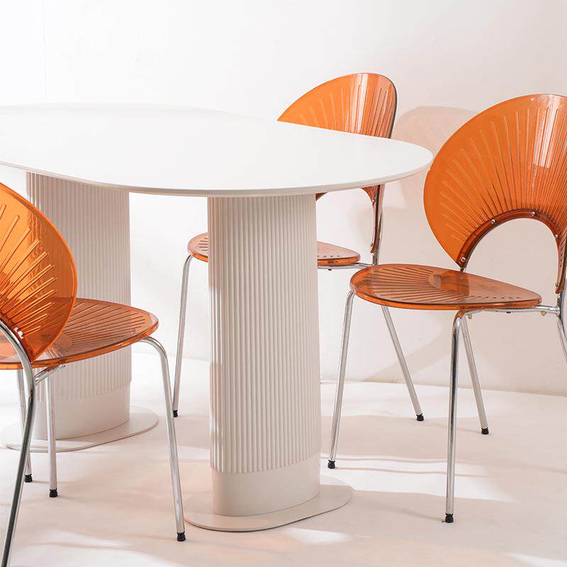 北欧小户型椭圆桌洽谈会客公寓小餐桌出租屋奶油风网红设计师桌子