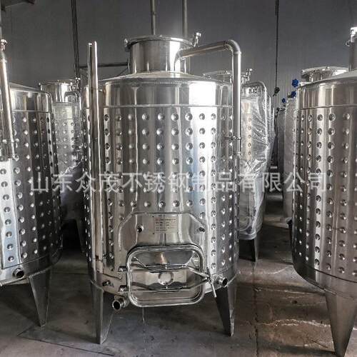 工厂定制304不锈钢混料 控温果酒发酵 斜平底葡萄酒发酵