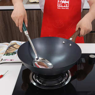 涂层精路alluflon仑弗火山无30cm免阿家用系列炒锅开锅炒菜防锈铁
